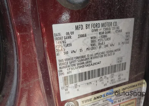 2010 Ford Expedition Eddie Bauer/King Ranch z USA, uszkodzony, nr VIN 1FMJU1H57AEA29347